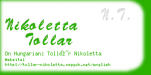 nikoletta tollar business card